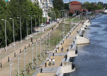 В Калининграде открыли первую очередь благоустроенной набережной Адмирала Трибуца